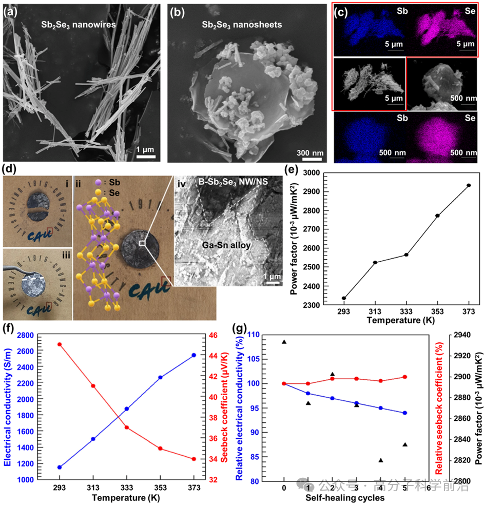 液態(tài)金屬與Sb2Se3的復(fù)合物制造具有自愈特性的熱電支腿